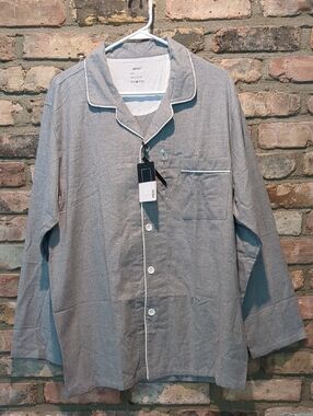 100% Cotton Men's Gray Jstex Flannel Pajama Set, Size Large, L, NEW, nwt